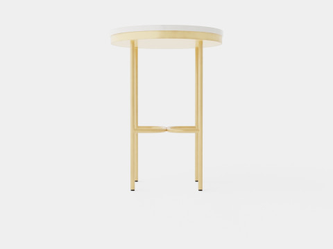 Small round side table in metal 3D Модель