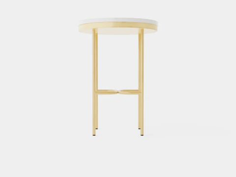 Small round side table in metal 3D Model