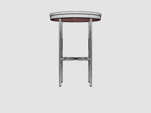 Small round side table in metal 3D Модель