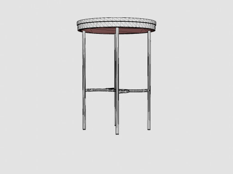 Small round side table in metal 3D Модель