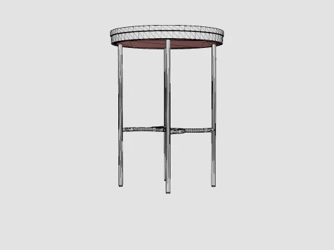 Small round side table in metal 3D Model