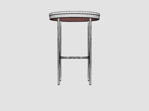 Small round side table in metal 3D Модель