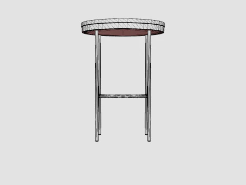 Small round side table in metal 3D Model