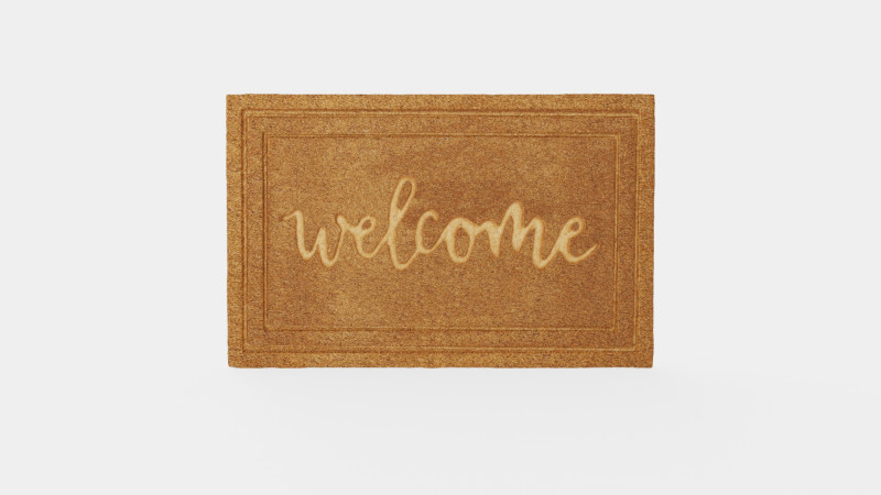 Rectangular coconut fiber door mat 3D Model .c4d .max .obj .3ds .fbx .stl .blend