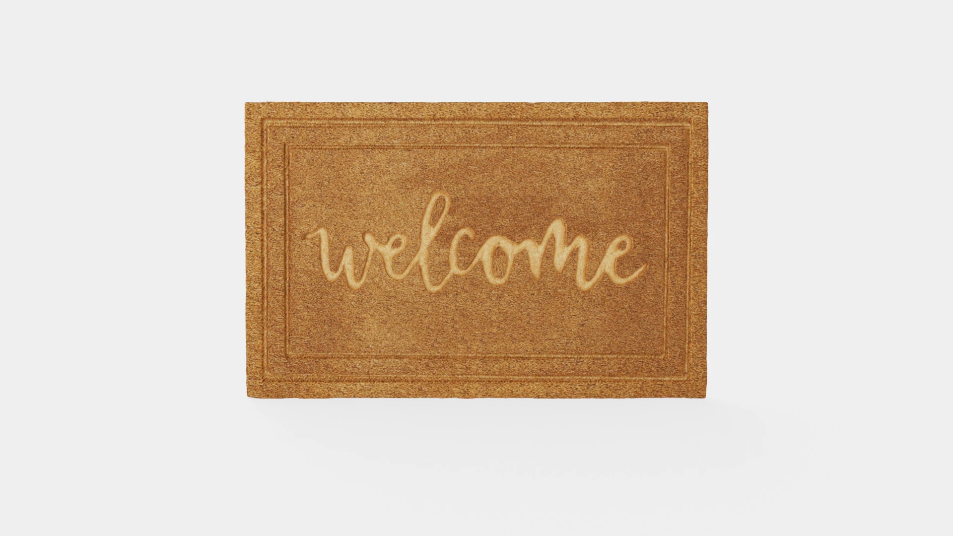 Rectangular coconut fiber door mat 3D Model .c4d .max .obj .3ds .fbx .stl .blend 