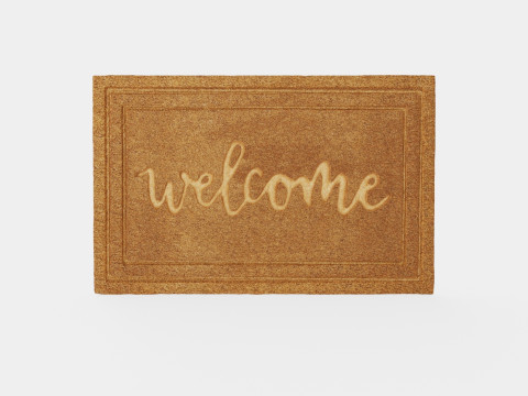 Rectangular coconut fiber door mat 3D Model