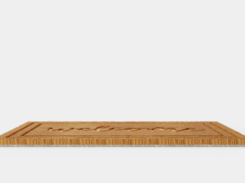 Rectangular coconut fiber door mat 3D Model