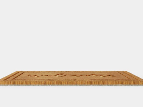 Rectangular coconut fiber door mat 3D Model
