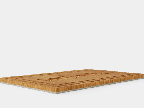 Rectangular coconut fiber door mat 3D Model