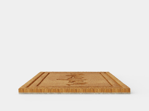 Rectangular coconut fiber door mat 3D Model