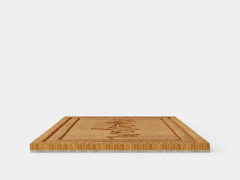 Rectangular coconut fiber door mat 3D Model