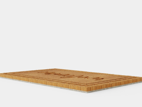 Rectangular coconut fiber door mat 3D Model