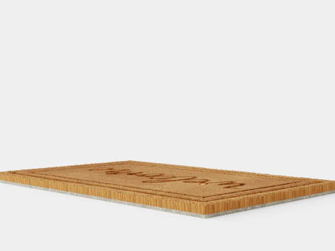 Rectangular coconut fiber door mat 3D Model