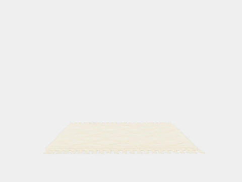 Small rug in a recycled cotton weave with a tufted pattern 3D Model