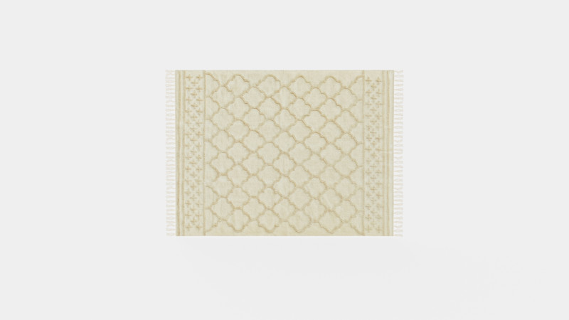 Carpet With Tassels Natural White 3D Model .c4d .max .obj .3ds .fbx .stl .blend