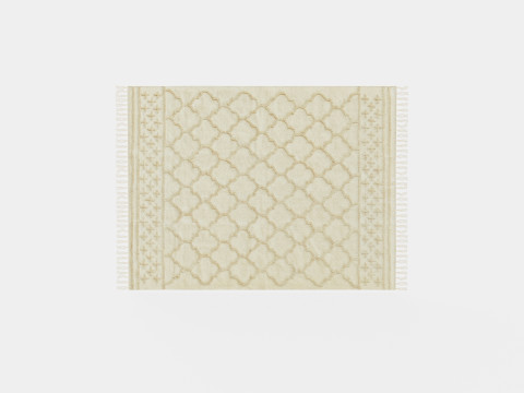 Carpet With Tassels Natural White 3D Model