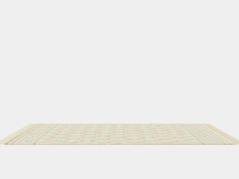 Carpet With Tassels Natural White 3D Model