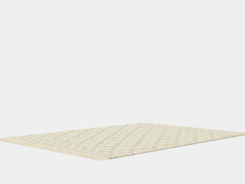 Carpet With Tassels Natural White 3D Model