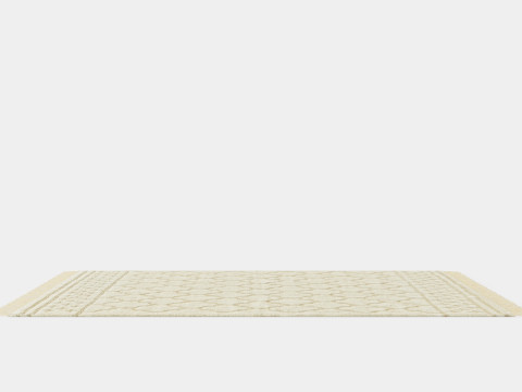 Carpet With Tassels Natural White 3D Model