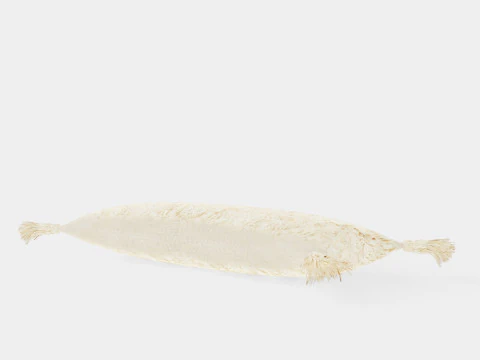 Tasseled Rectangular Cushion Light Beige 3D Model