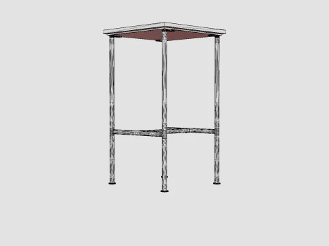 Small side table with metal legs 3D Model