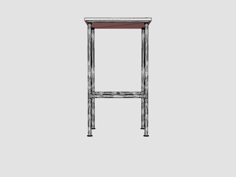 Small side table with metal legs 3D Model