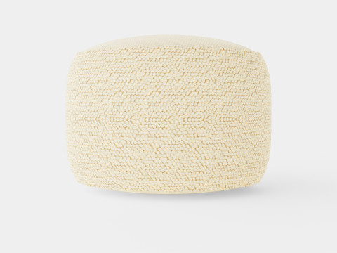 Pouf in Canvas Light Beige 3D Model