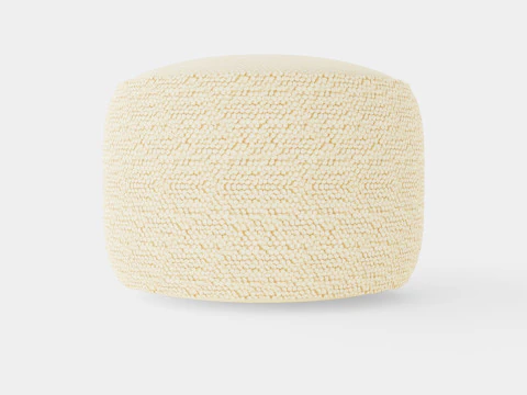 Pouf in Canvas Light Beige 3D Model