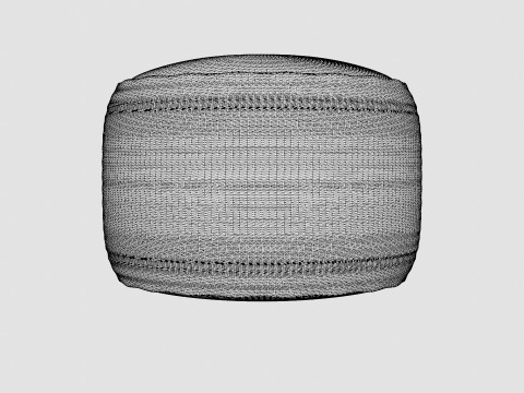 Pouf in Canvas Light Beige 3D 模型