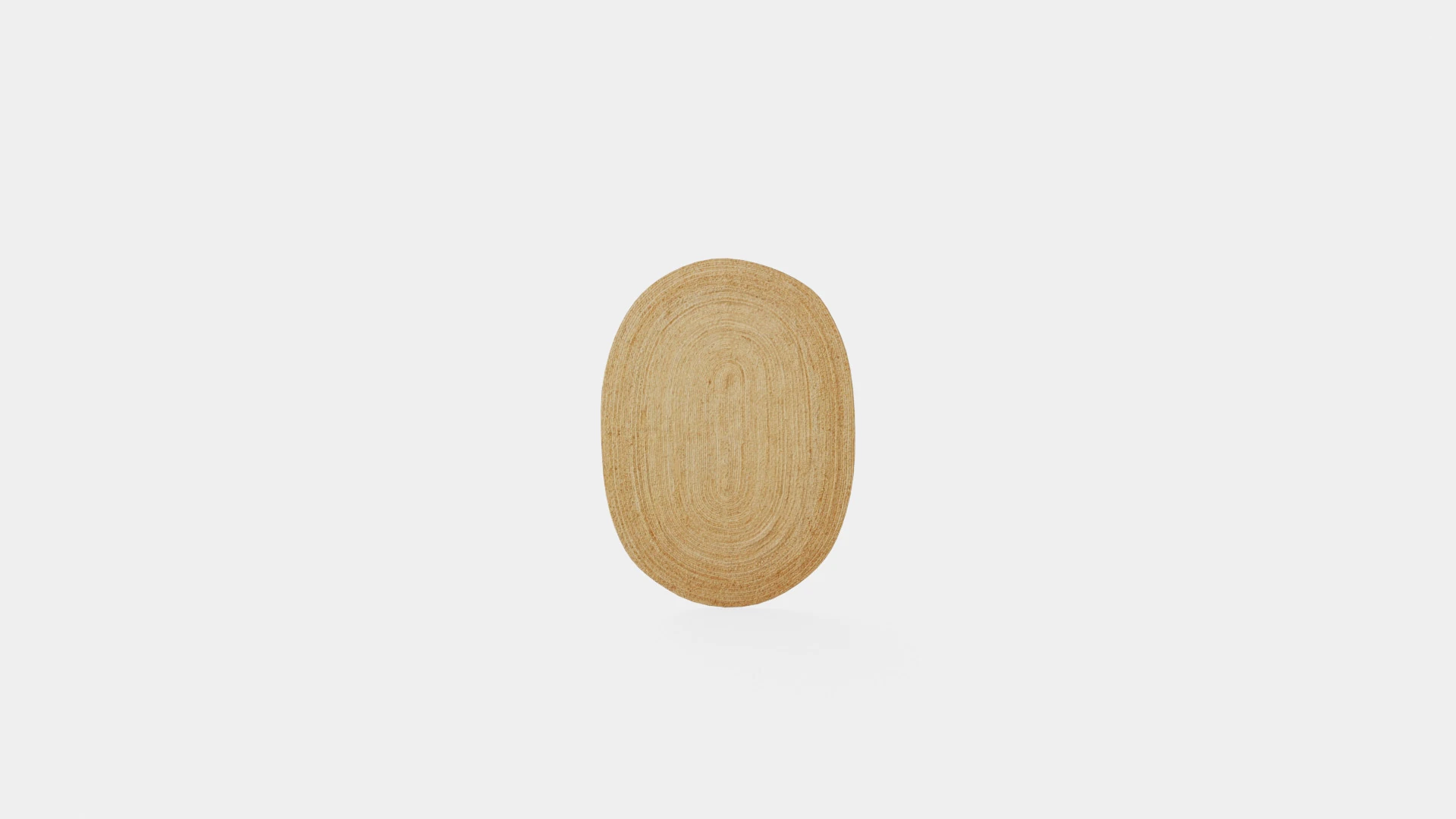 Oval Rug in Jute Beige 3D Model .c4d .max .obj .3ds .fbx .stl .blend