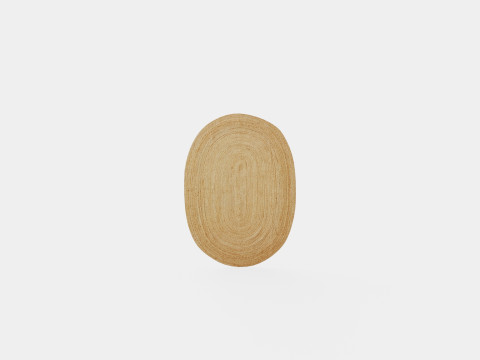 Oval Rug in Jute Beige 3D Model