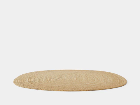 Oval Rug in Jute Beige 3D Model