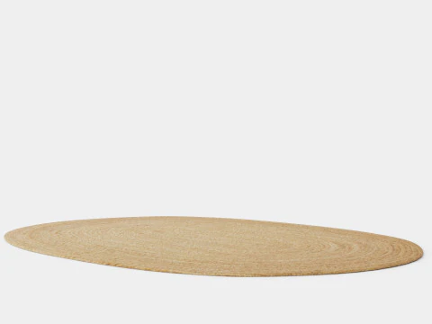 Oval Rug in Jute Beige 3D Model