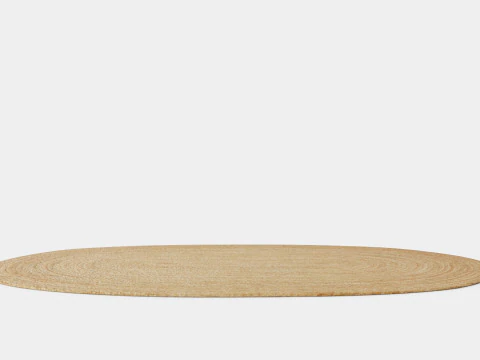 Oval Rug in Jute Beige 3D Model