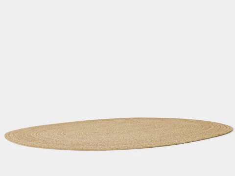 Oval Rug in Jute Beige 3D Model