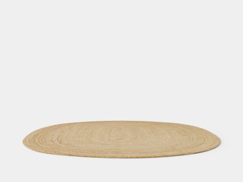 Oval Rug in Jute Beige 3D मॉडल