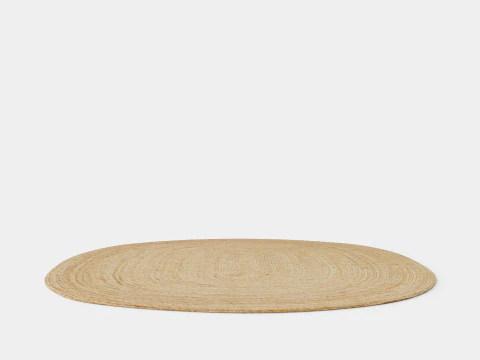 Oval Rug in Jute Beige 3D Model