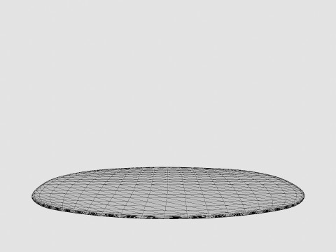 Oval Rug in Jute Beige 3D मॉडल