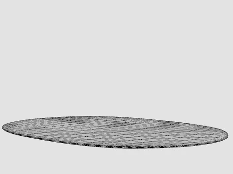 Oval Rug in Jute Beige 3D Model