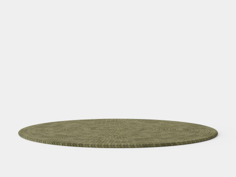 Small round rug in woven jute quality 3D Model