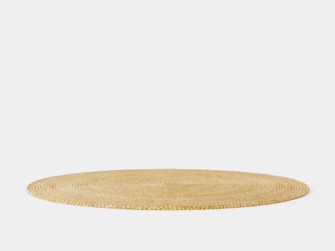 Small round rug in woven jute quality 3D Model