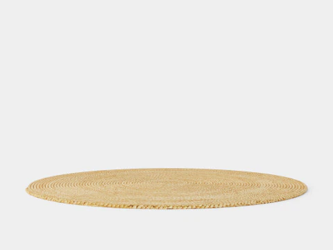 Small round rug in woven jute quality 3D Model