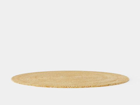 Small round rug in woven jute quality 3D Model