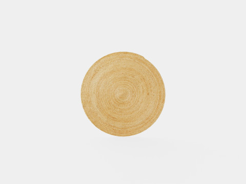 Small round rug in woven jute quality 3D Model