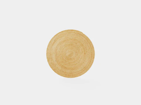 Small round rug in woven jute quality 3D Model