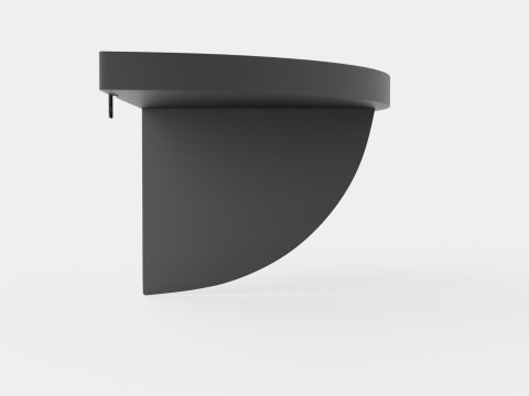 Metal wall shelf Black 3D Model