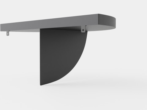 Metal wall shelf Black 3D Model