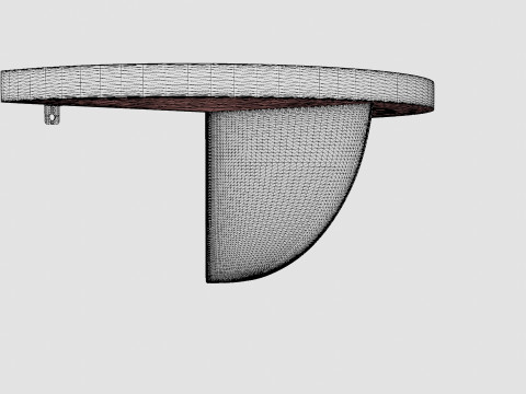 Metal wall shelf Black 3D Model