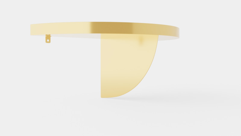 Metal Wall Shelf Gold 3D Модель .c4d .max .obj .3ds .fbx .stl .blend