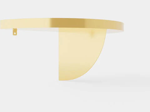 Prateleira de parede met&aacute;lica dourada Modelo 3D